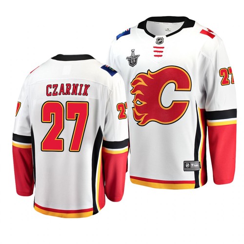 Flames 2019 Stanley Cup Playoffs Austin Czarnik Weiß Auswärts